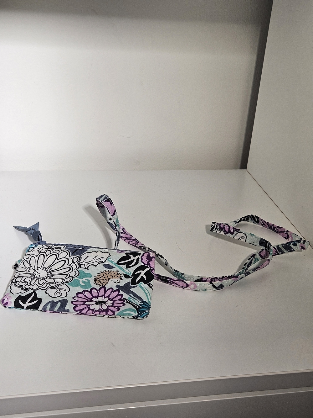 Vera Bradley Floral Lanyard Card Holder in Purple, Some Spots On It As Shown